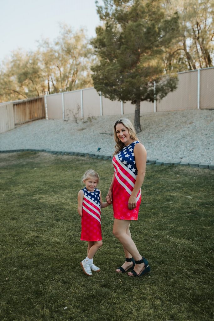 Matching American Flag Dress Mom and Daughter